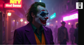 A person dressed as the Joker character from the movie 