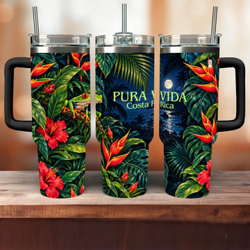 Costa Rica Tree Frog 40oz Tumbler | Tropical Night Jungle